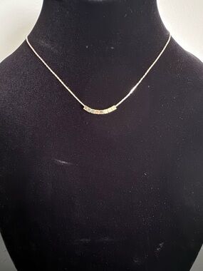 Gold Bar Cube Pendant Necklace - Great for Layering!